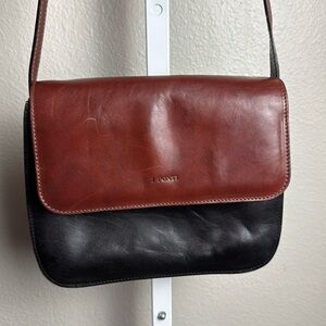 IPONTI Purse Italian, leather, brown, and‎ black